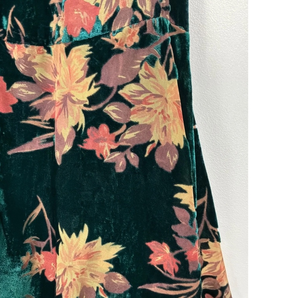 Lulu's Real Allure Floral Burnout Velvet Strapless Maxi Dress in Emerald Med. - Picture 6 of 10